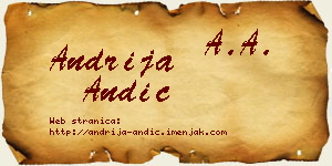 Andrija Andić vizit kartica